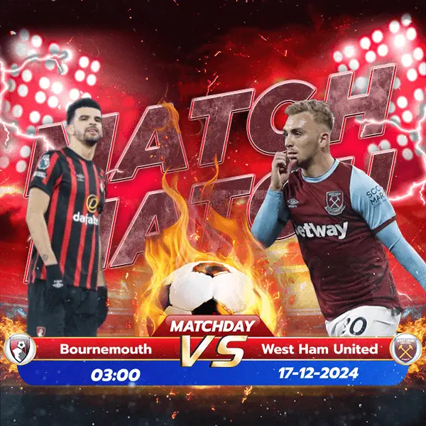 ทีเด็ดบอล บอร์นมัธ พบ เวสต์แฮม นัดที่ 16 จาก 38 นัด