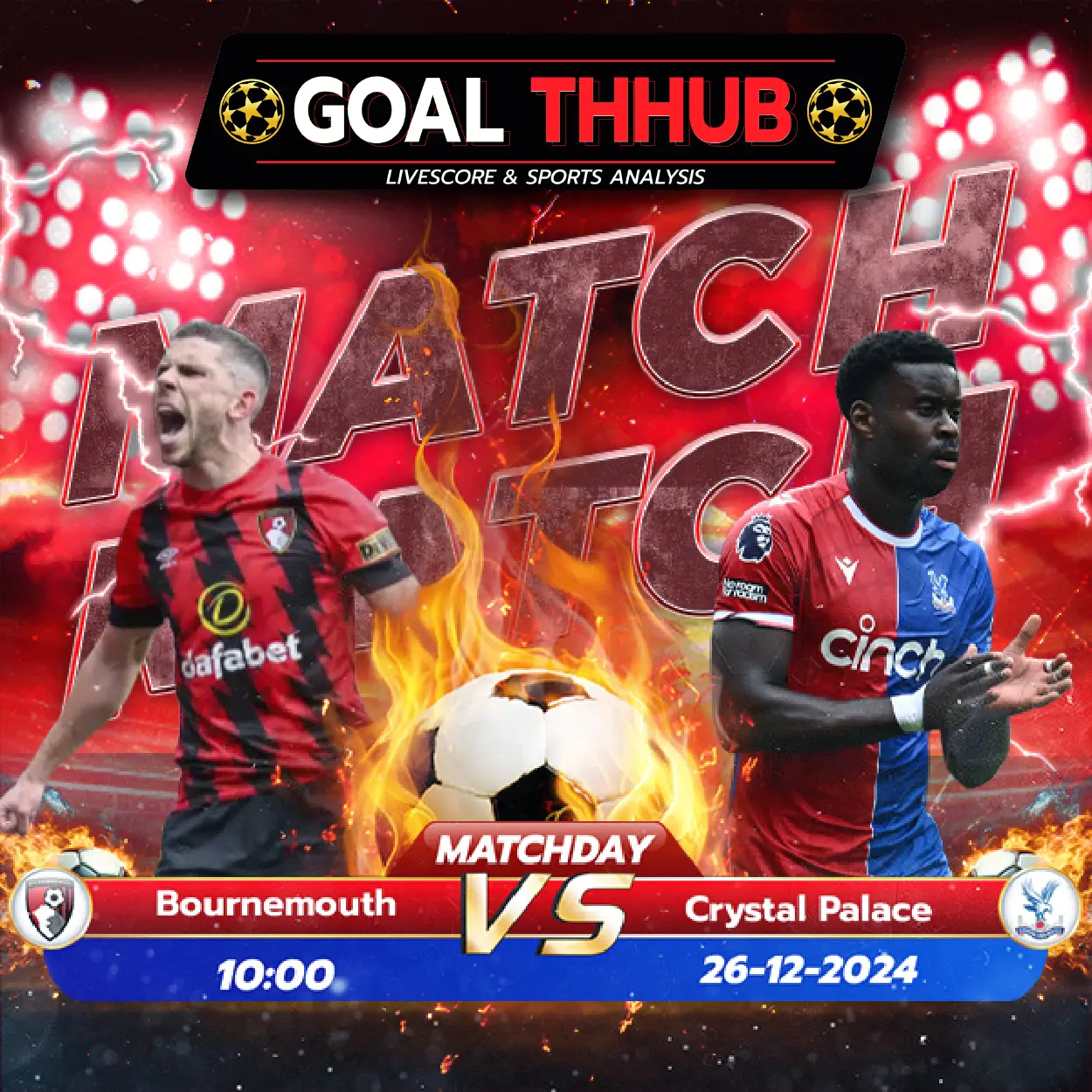 ทีเด็ดบอล บอร์นมัธ พบ คริสตัล พาเลซ นัดที่ 18 จาก 38 นัด